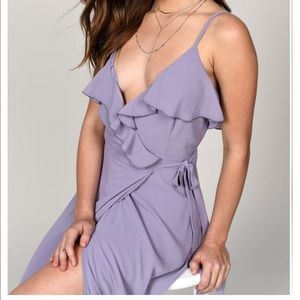 Dusty Purple Wrap Maxi Dress